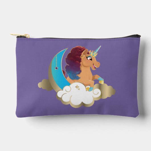 Pochette À Accessoires Divine la licorne | Lune et nuages (Recto)
