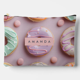 Pochette À Accessoires Donut et Macaron Pastel Fantaisiste Personnalisé