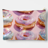 Pochette À Accessoires Donut Rose Pâle Personnalisé avec des Paillettes (Verso)