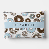 Pochette À Accessoires Donuts Bleus, Donuts Brown, Sprinkings, Votre Nom (Verso)