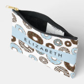 Pochette À Accessoires Donuts Bleus, Donuts Brown, Sprinkings, Votre Nom (Ouvrir)