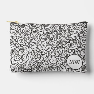 Pochette À Accessoires Doodle Floral Retro