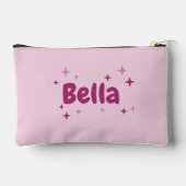 Pochette À Accessoires Doodle Mom Pink Hearts Personalized Name (Verso)