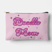 Pochette À Accessoires Doodle Mom Pink Hearts Personalized Name (Recto)