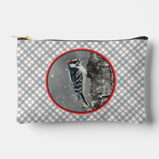 Pochette À Accessoires Downy Woodpecker en hiver Photo originale (Recto)