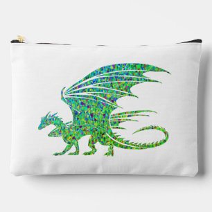 Pochette À Accessoires Dragon vert de mosaïque Extraordinaire