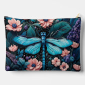 Pochette À Accessoires Dragonfly dans un jardin fleuri la nuit (Verso)