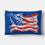 Pochette À Accessoires Drapeau américain USA Aquarelle 4 juillet (Recto)