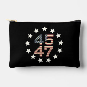 Pochette À Accessoires Drapeau américain vintage Trump 45 47 étoiles USA