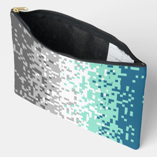 Pochette À Accessoires Drapeau de fierté frayromantique abstrait pixelisé (Ouvrir)