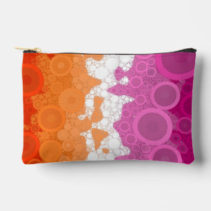 Pochette À Accessoires Drapeau de fierté lesbienne abstrait groovy bohème