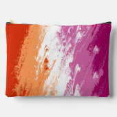 Pochette À Accessoires Drapeau de fierté lesbienne abstrait trippy ondulé (Recto)