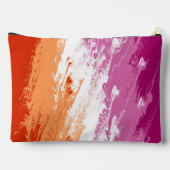Pochette À Accessoires Drapeau de fierté lesbienne abstrait trippy ondulé (Verso)
