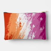Pochette À Accessoires Drapeau de fierté lesbienne abstrait trippy ondulé (Verso)