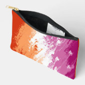 Pochette À Accessoires Drapeau de fierté lesbienne abstrait trippy ondulé (Ouvrir)