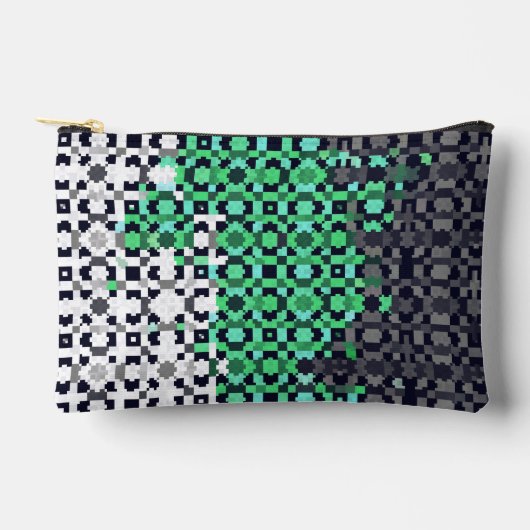 Pochette À Accessoires Drapeau de fierté Neutrois Abstrait Pixelisé Tripa (Recto)