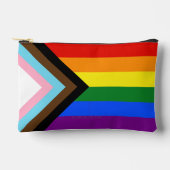 Pochette À Accessoires Drapeau de fierté Progress Pride de SlipperyJoe si (Recto)