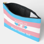 Pochette À Accessoires Drapeau de fierté transgenre avec texte (Ouvrir)