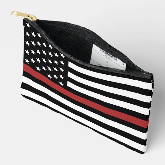 Pochette À Accessoires Drapeau de pompier Mince Red Line USA (Ouvrir)