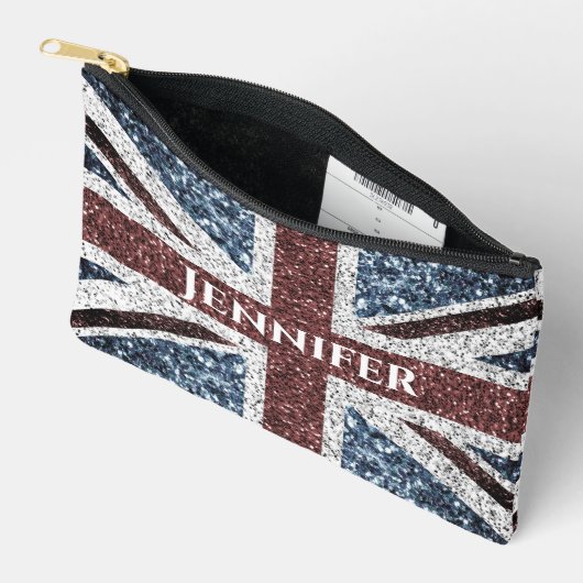 Pochette À Accessoires Drapeau du Royaume-Uni étincelles rustiques Nom pe (Ouvrir)