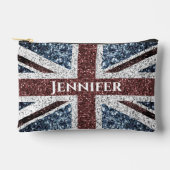 Pochette À Accessoires Drapeau du Royaume-Uni étincelles rustiques Nom pe (Recto)