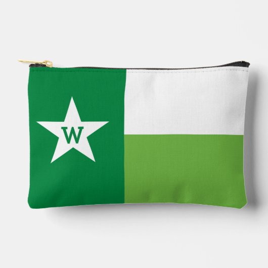Pochette À Accessoires Drapeau du Texas aux nuances vertes (Recto)