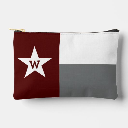 Pochette À Accessoires Drapeau du Texas Marron & Gris (Recto)