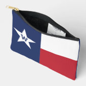 Pochette À Accessoires Drapeau du Texas rouge et bleu (Ouvrir)