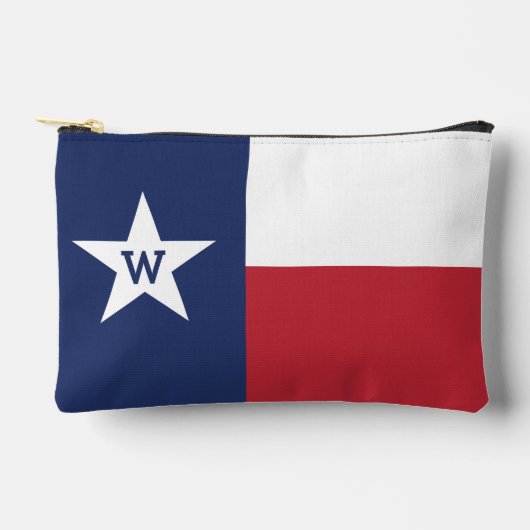 Pochette À Accessoires Drapeau du Texas rouge et bleu (Recto)
