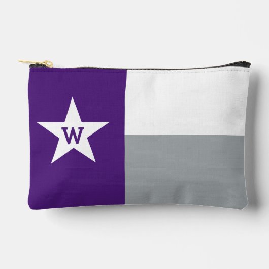 Pochette À Accessoires Drapeau du Texas violet et gris (Recto)