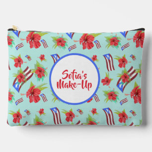 Pochette À Accessoires Drapeau Porto Rico avec flor de maga boricua