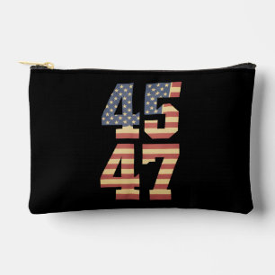 Pochette À Accessoires Drapeau Trump 45 47 Vintage Amérique USA