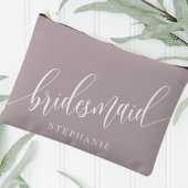 Pochette À Accessoires Dusty Lavender Bridesmaid Calligraphie moderne