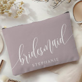 Pochette À Accessoires Dusty Lavender Bridesmaid Calligraphie moderne