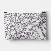 Pochette À Accessoires Dusty Plum on White Chrysanthemums with Name (Verso)
