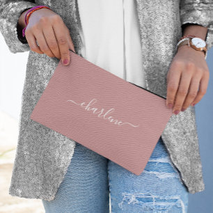 Pochette À Accessoires Dusty rose et blanc Nom élégant