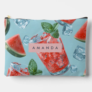 Pochette À Accessoires Eau pétillante personnalisée à la pastèque et à la