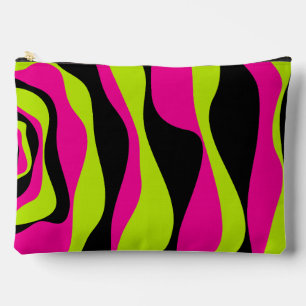 Pochette À Accessoires Ebb et flux 4 en Lime vert, rose chaud et noir