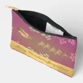 Pochette À Accessoires Écharpe de chiffon en or violet de rennes de père (Ouvrir)