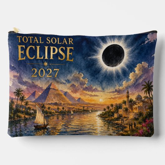 Pochette À Accessoires Éclipse totale de Soleil 2027 Égypte (Recto)