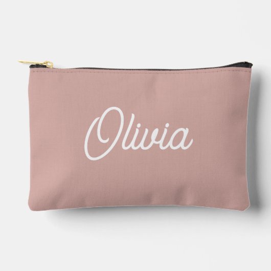 Pochette À Accessoires Écriture en gras monogramme, rose pâle moderne (Recto)
