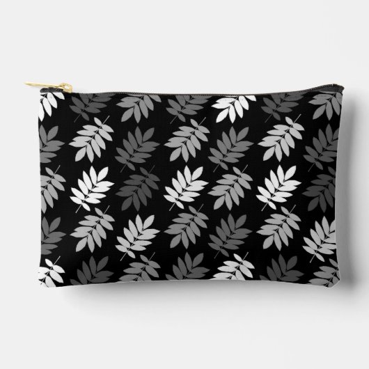 Pochette À Accessoires Elder Leaf Pattern Black White Grey (Recto)