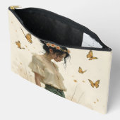 Pochette À Accessoires Élégance Douce dans une Danse de Papillon (Ouvrir)
