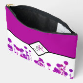 Pochette À Accessoires Élégance fleurit : Monogramme personnalisé (Ouvrir)