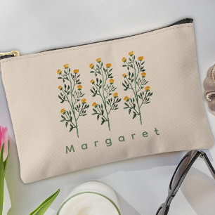 Pochette À Accessoires Élégance Fleurs Sauvages Beige Bohème Tendance