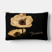Pochette À Accessoires Elegant Anemone Flower Black Personalised (Recto)