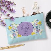 Pochette À Accessoires Elégant aquarelle Floral Bible Verse Personnalisé