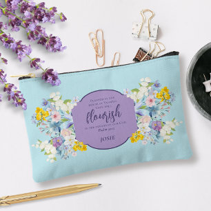 Pochette À Accessoires Elégant aquarelle Floral Bible Verse Personnalisé