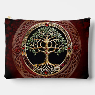 Pochette À Accessoires Élégant arbre noble de vie avec noeud celtique.