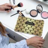 Pochette À Accessoires Elégant Black Gold Art Déco Motif personnalisé